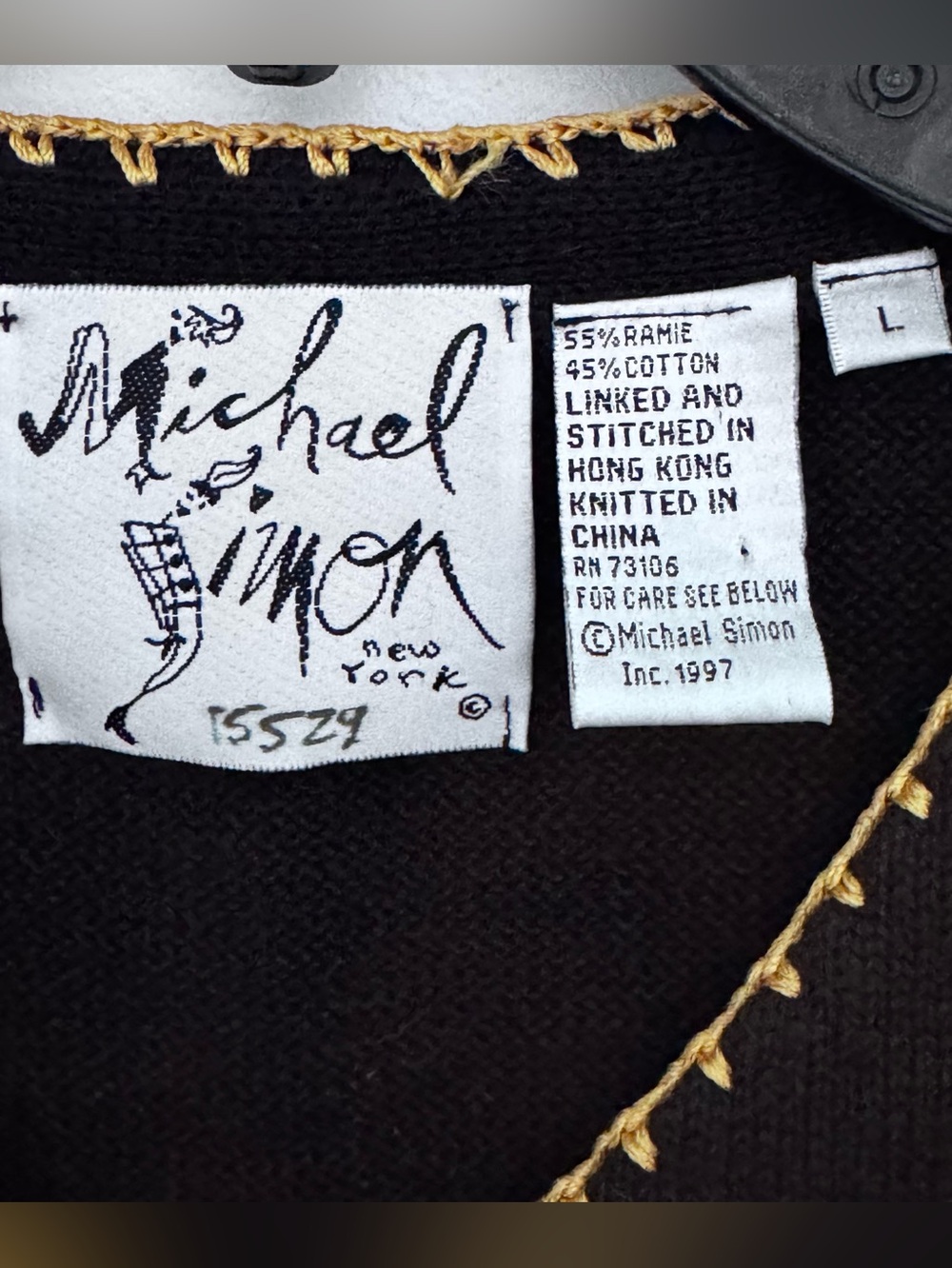 Michael Simon Black Vest with Blue Sequin Hummingbirds & dragonflies vintage - Picture 5 of 9
